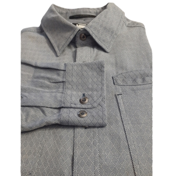 G-Star Raw Correct Men's Admiral Shirt Long Sleeve Blue Diamond Pattern Medium - Picture 2 of 10